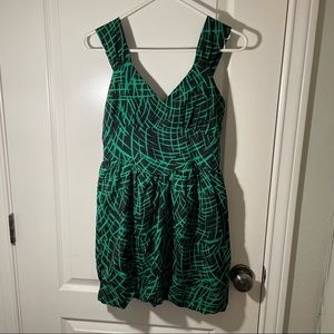 A is For Audrey size small green geometric pattern dress. Fits like an X-Small.